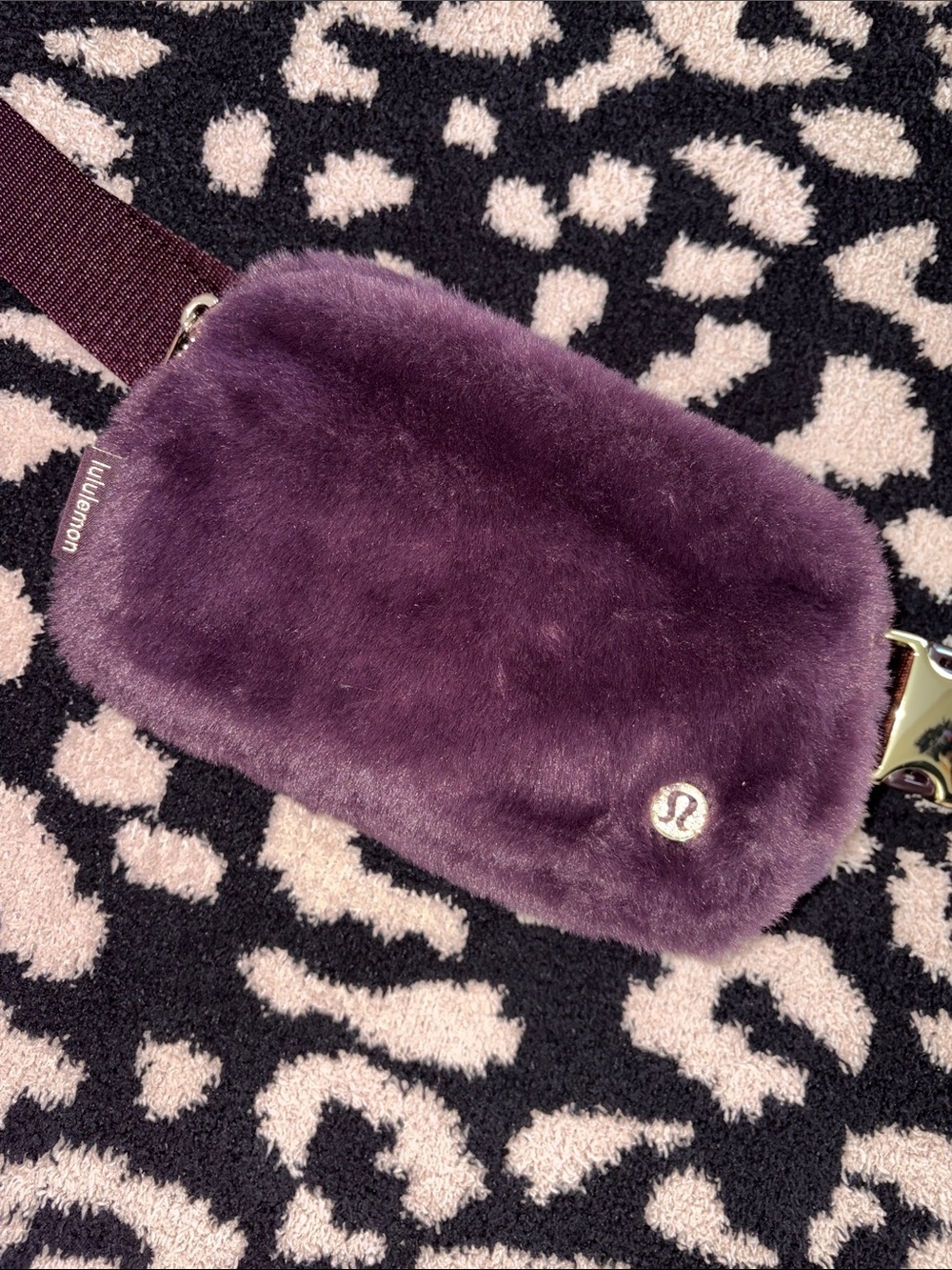 lululemon athletica Plush Plum Faux-Fur Crossbody Bag